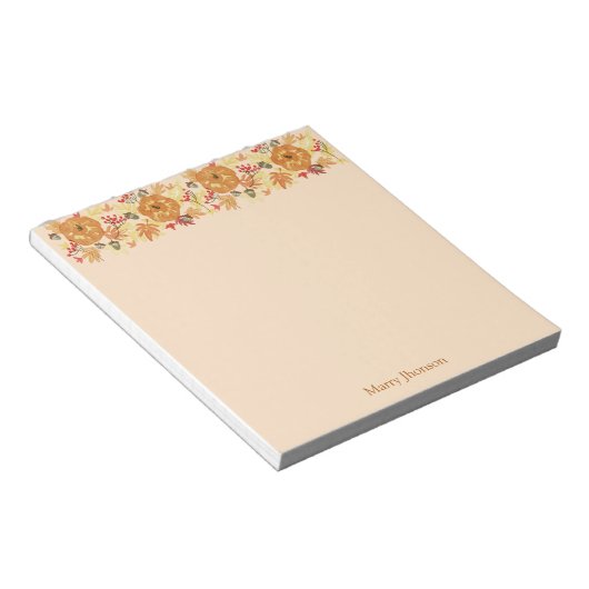 Bloc-note Dîner Citrouille Thanksgiving (Incliné)