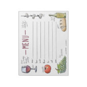 Bloc-note Dîner Gourmet Hebdomadaire Menu Sticky Notepad (Tourné)