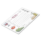 Bloc-note Dîner Gourmet Hebdomadaire Menu Sticky Notepad (Incliné)