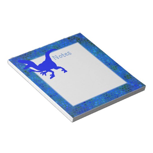 Bloc-note Dinosaure bleu caché (Incliné)