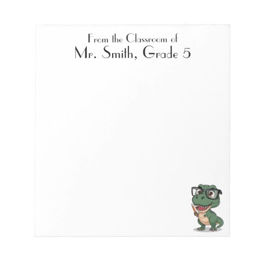 Bloc-note Dinosaure & Crayon, Appréciation de l'enseignant,  (Devant)