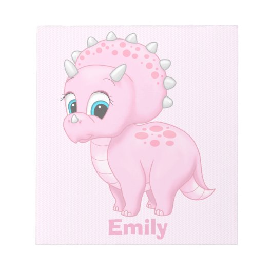 Bloc-note Dinosaure de Cute Baby Pink (Devant)