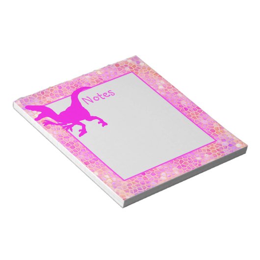 Bloc-note Dinosaure rose caché (Incliné)