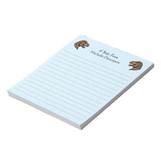 Bloc-note Dinosaure tendance T-Rex Tyrannosaurus bleu (Tourné)