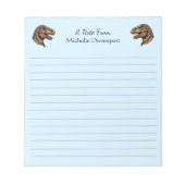 Bloc-note Dinosaure tendance T-Rex Tyrannosaurus bleu (Devant)