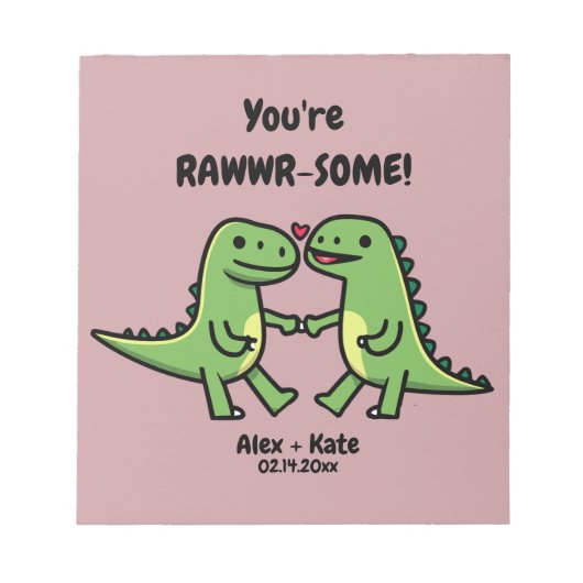 Bloc-note Dinosaure Valentines (Devant)