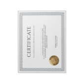 Bloc-note Diplôme Classique Élégant avec sceau à feuille d'o (Tourné)