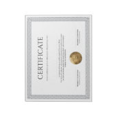 Bloc-note Diplôme Classique Élégant Certificat avec sceau à (Tourné)