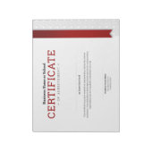 Bloc-note Diplôme Classique Élégant Certificat ruban rouge (Tourné)