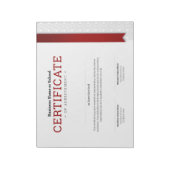 Bloc-note Diplôme Classique Élégant Certificat ruban rouge (Tourné)