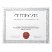 Bloc-note Diplôme Classique Élégant Certificat sceau de cire (Devant)