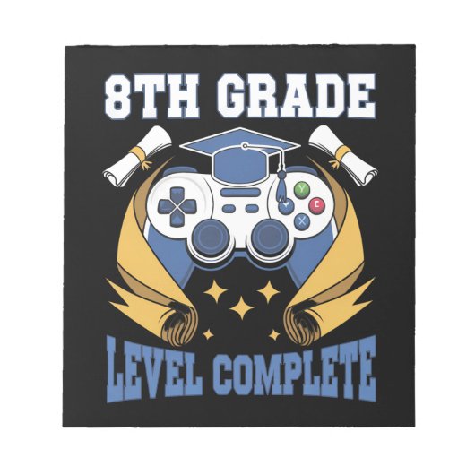 Bloc-note Diplômé de 8e année niveau complet jeu jeux vidéo (Devant)