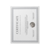 Bloc-note Diplôme élégant classique Certificat avec sceau ar (Tourné)