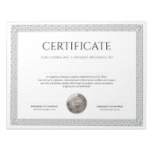 Bloc-note Diplôme élégant classique Certificat avec sceau ar (Devant)