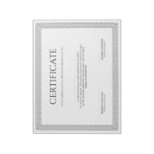 Bloc-note Diplôme élégant classique Certificat imprimable (Tourné)