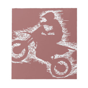 Bloc-note DIRT BIKE ( gribouillis blanc )