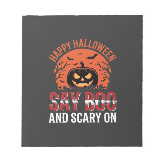 Bloc-note Disons Boo Halloween Citrouille Design_1 (Devant)