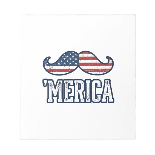 Bloc-note Distressed America Mustache Patriotic Vector Desig (Devant)