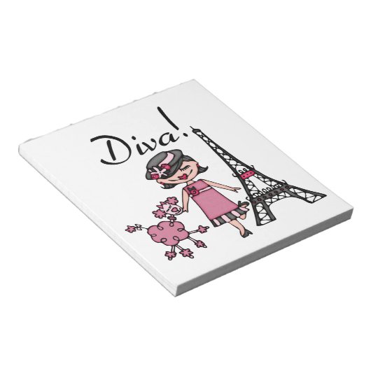 Bloc-note Diva de cheveux noirs (Incliné)