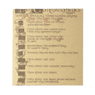 Bloc-note dix commandements