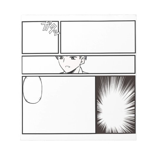 Bloc-note DIY Manga Comic Strip – Blank Panel with Japanes (Devant)