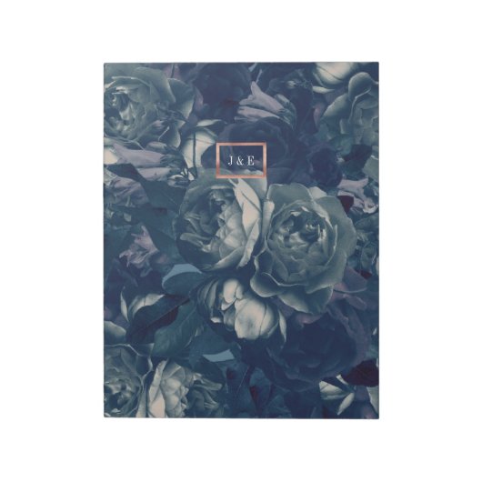 Bloc-note DIY Navy Rose Gold Wedding Euro Envelope Liner (Tourné)