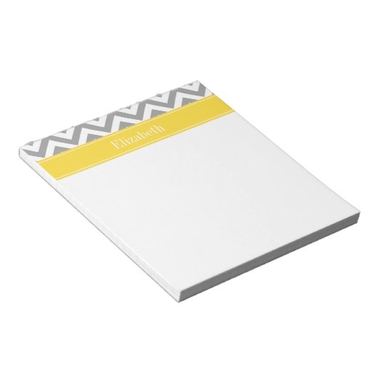 Bloc-note Dk Gray White LG Chevron Pineapple Nom monogram (Incliné)