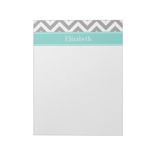Bloc-note Dk Gray White LG Chevron Turquoise (Tourné)