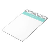 Bloc-note Dk Gray White LG Chevron Turquoise (Incliné)