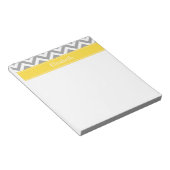 Bloc-note Dk Gris Blanc LG Chevron Ananas Monogramme Initial (Incliné)