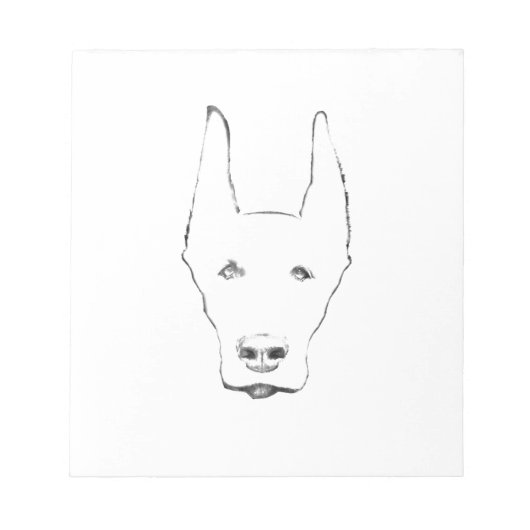 Bloc-note Doberman Pinscher Dog Croquis Visage (Devant)