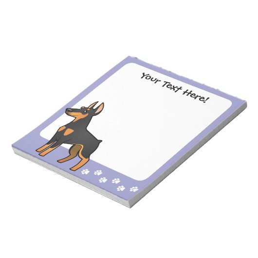 Bloc-note Doberman Pinscher (oreilles pointues) (Tourné)