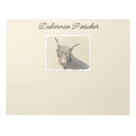 Bloc-note Doberman Pinscher Peinture - Art Chien original (Devant)