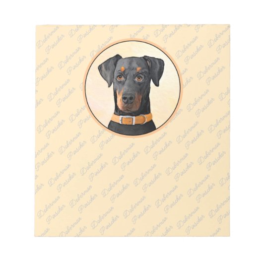 Bloc-note Doberman Pinscher Peinture non découpée Art origin (Devant)
