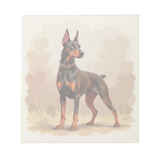 Bloc-note Dobermann Pinscher Chien Brun Rouille Rouge (Devant)
