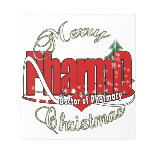 Bloc-note Docteur de PharmD de NOËL de pharmacie (Devant)