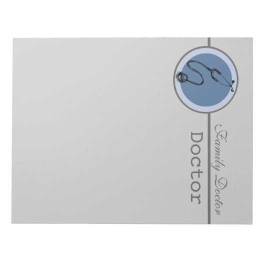 Bloc-note Docteur en stéthoscope du cercle bleu (Devant)