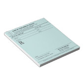 Bloc-note Doctor Prescription Editable Pastel Blue Medical (Incliné)