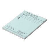 Bloc-note Doctor Prescription Editable Pastel Blue Medical (Tourné)