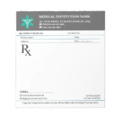 Bloc-note Doctor Prescription Medical RX Pad – Charcoal Grey (Devant)