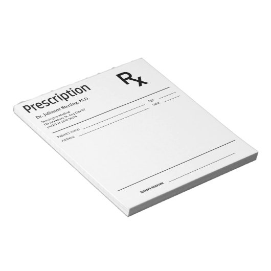 Bloc-note Doctor Prescription Notepad – Editable Doctor RX (Incliné)