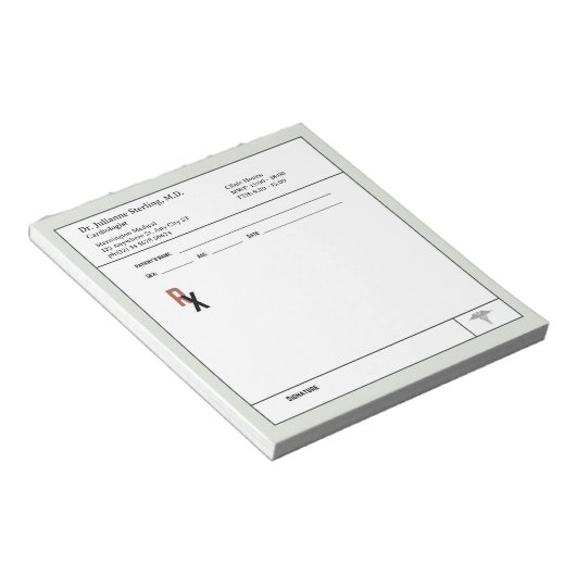 Bloc-note Doctor Prescription Notepad – Editable Doctor RX (Incliné)