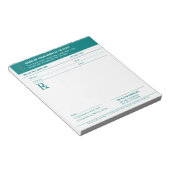Bloc-note Doctor Prescription Teal Medical RX Pad (Incliné)