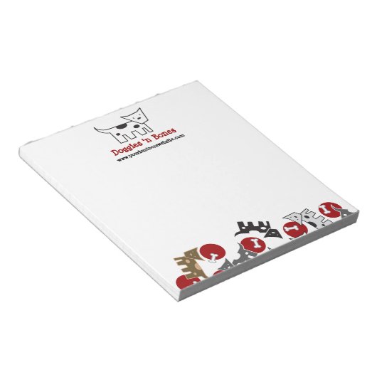 Bloc-note Doggies et os en caricature joli Chien chiot amusa (Incliné)