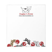 Bloc-note Doggies et os en caricature joli Chien chiot amusa (Devant)