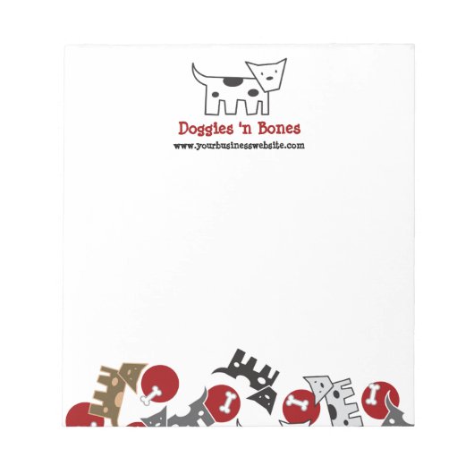 Bloc-note Doggies et os en caricature joli Chien chiot amusa (Devant)