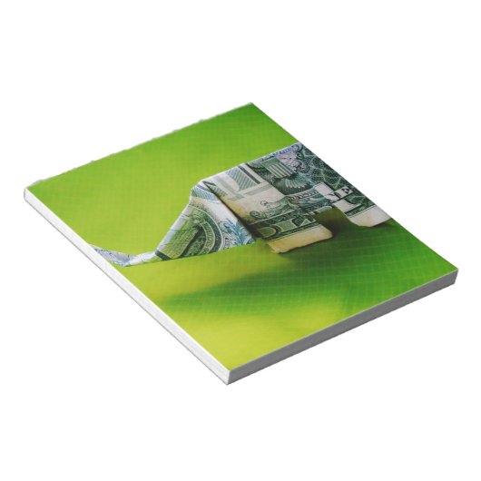 Bloc-note Dollar facture origami éléphant sur arrière - plan (Incliné)