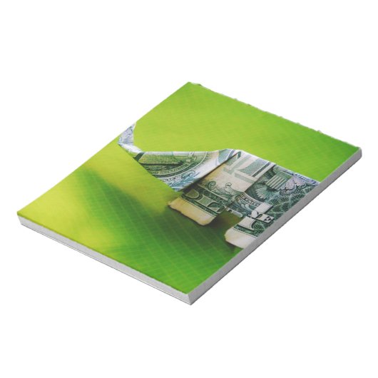Bloc-note Dollar facture origami éléphant sur arrière - plan (Tourné)