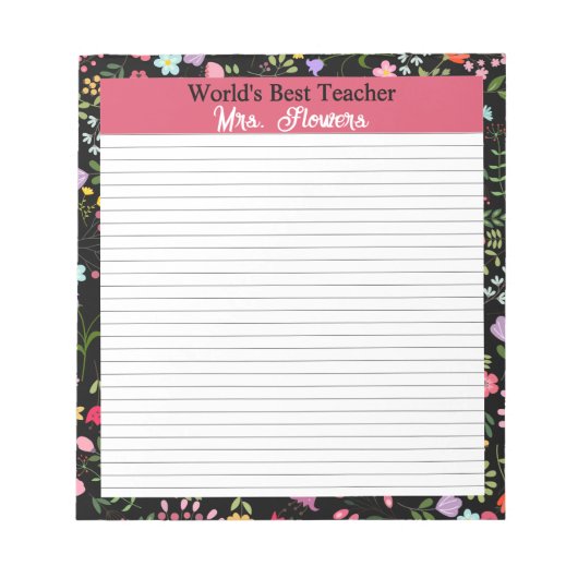 Bloc-note Don d'enseignant pour le meilleur au monde à perso (Devant)