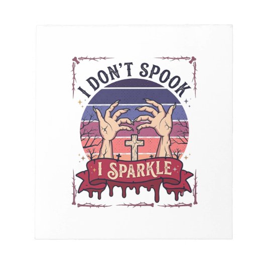 Bloc-note Don Spook Sparkle Mains de Zombie Halloween Sang_1 (Devant)